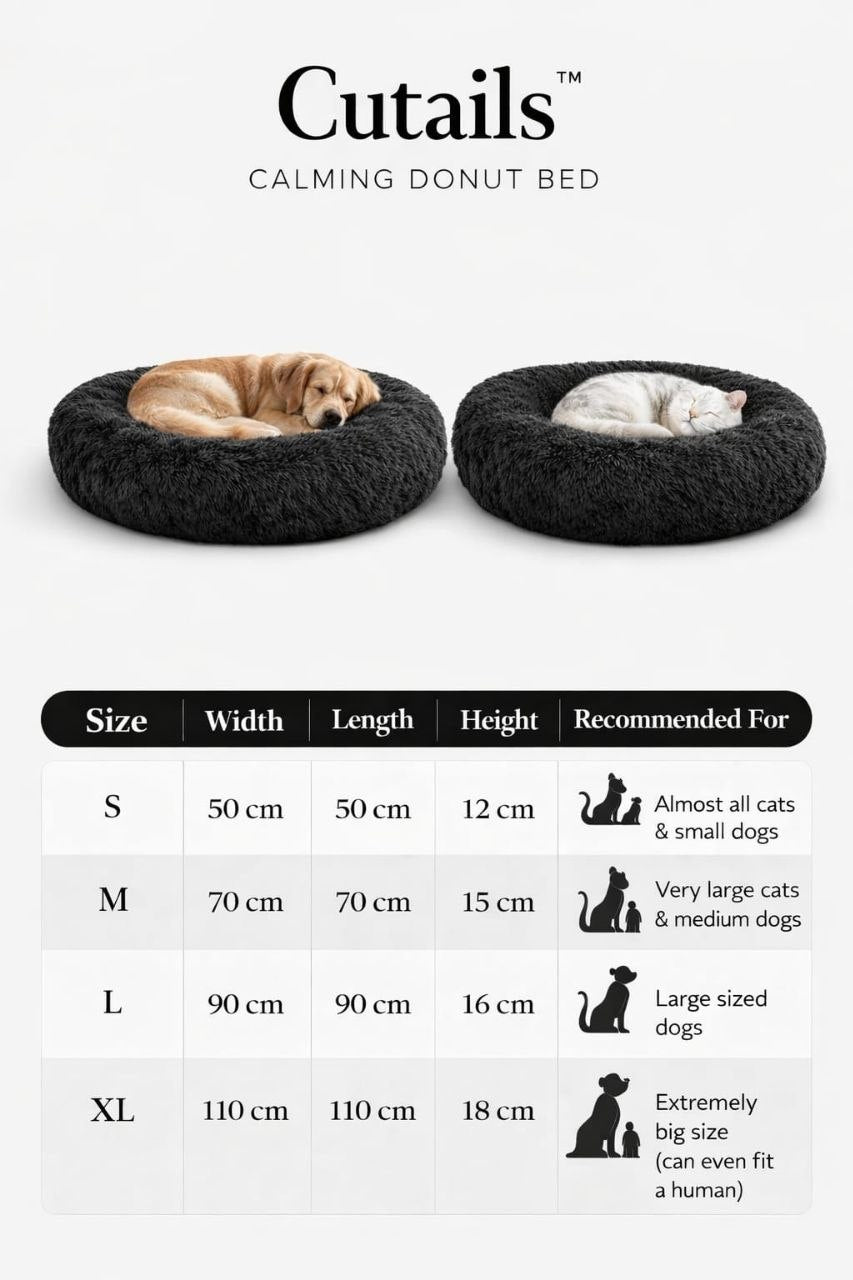 Midnight Black Donout Bed