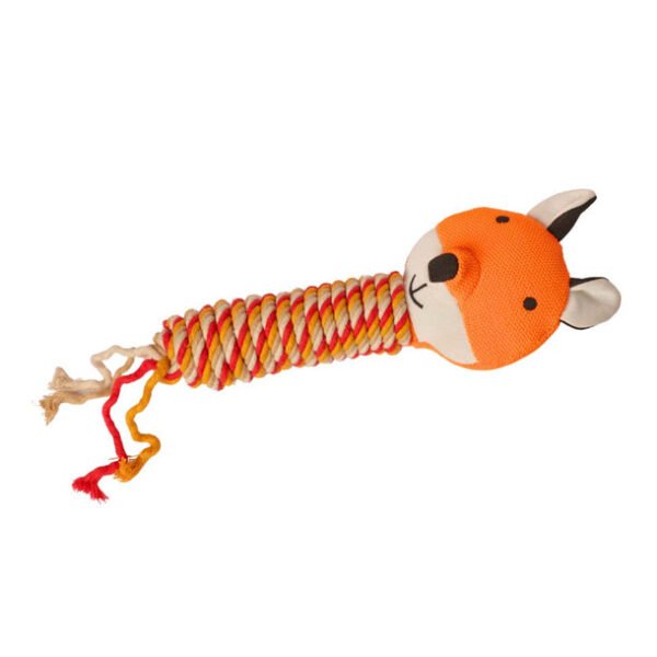 Knitted Fox Rope Dog Toy - Image 3