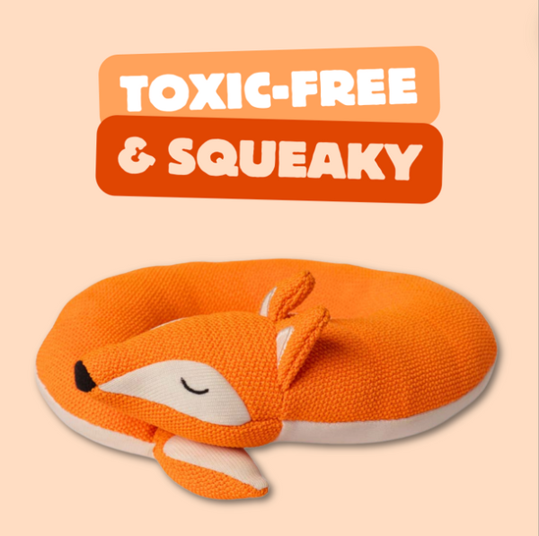 Round Fox Squeaky Soft Toy - Image 3